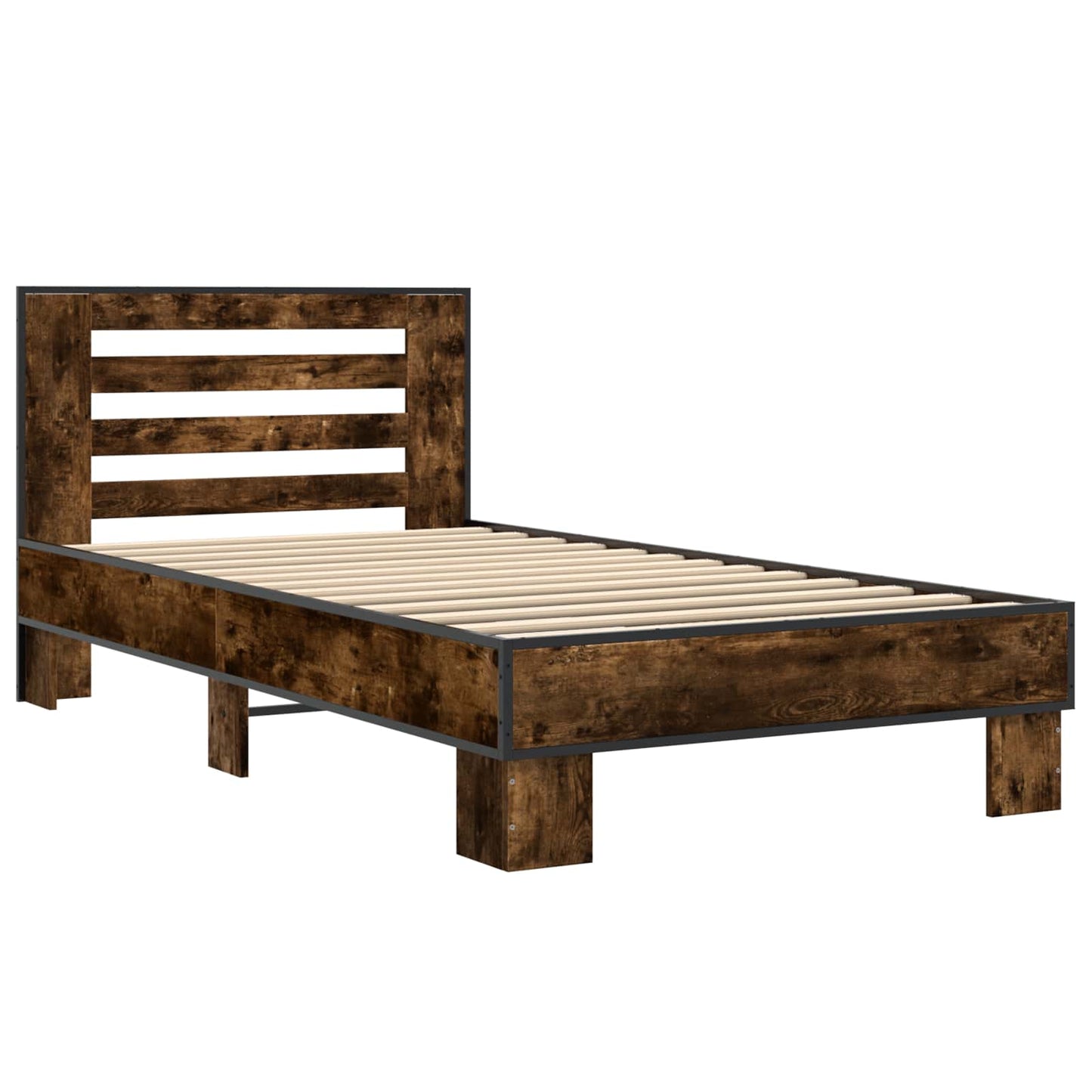 Bed Frame with Headboard Smoked Oak 80 x 200 cm Engineered Wood