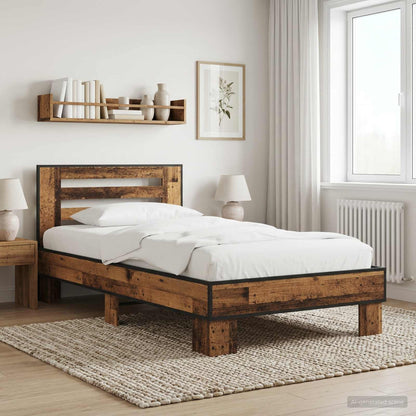 Bed Frame with Headboard Old Wood 80 x 200 cm Engineered Wood