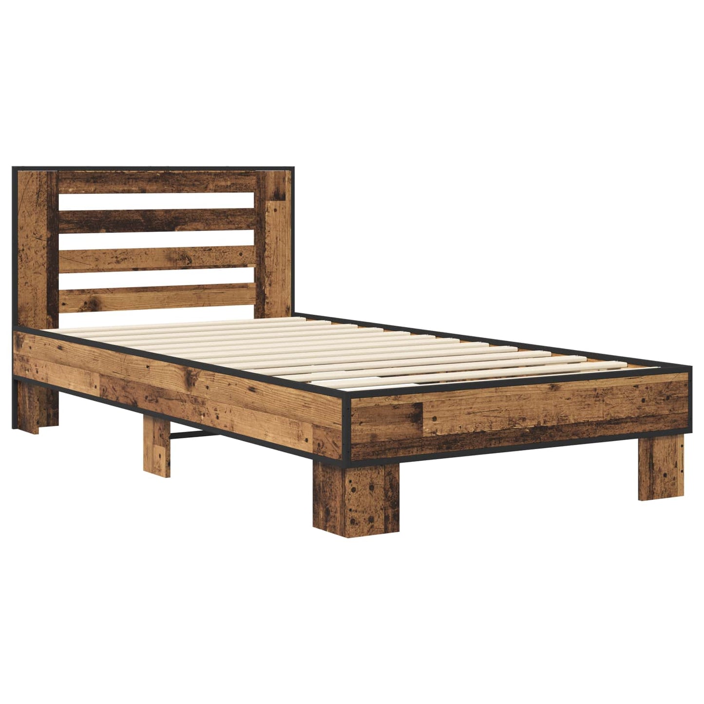 Bed Frame with Headboard Old Wood 80 x 200 cm Engineered Wood