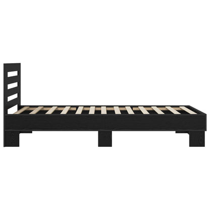 Bed Frame with Headboard Black Oak 80 x 200 cm Engineered Wood