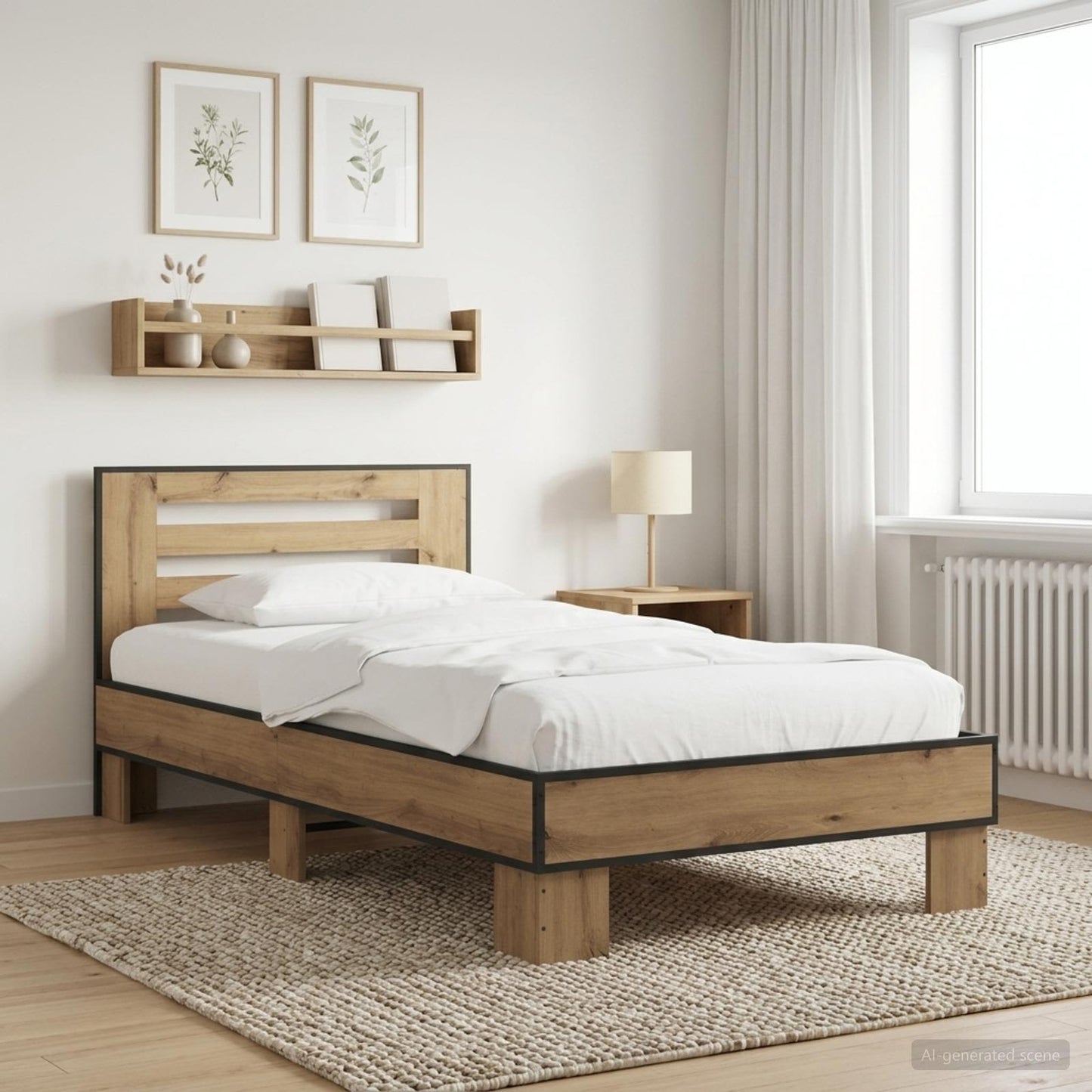 Bed Frame with Headboard Artisan Oak 80 x 200 cm