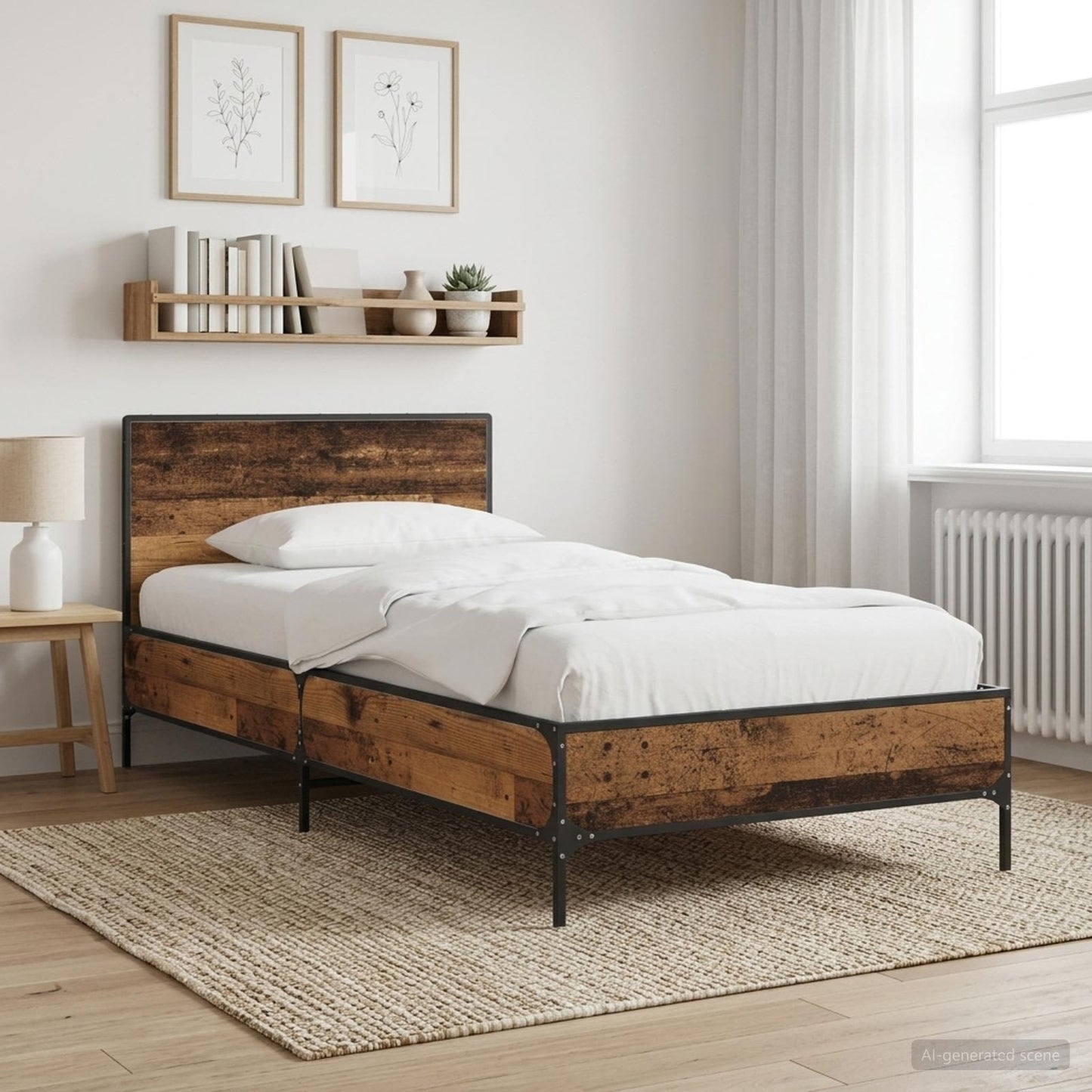 Bed Frame with Headboard Old Wood 80 x 200 cm Engineered Wood