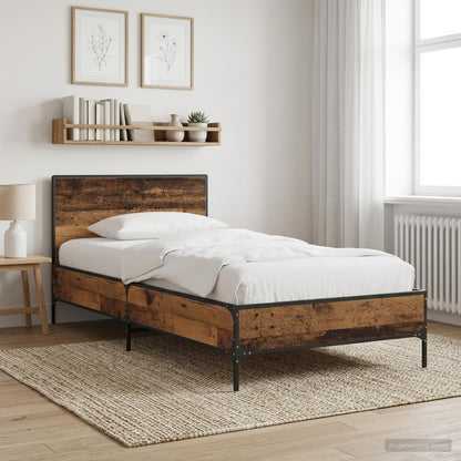 Bed Frame with Headboard Old Wood 80 x 200 cm Engineered Wood