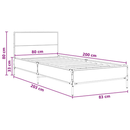 Bed Frame with Headboard Old Wood 80 x 200 cm Engineered Wood