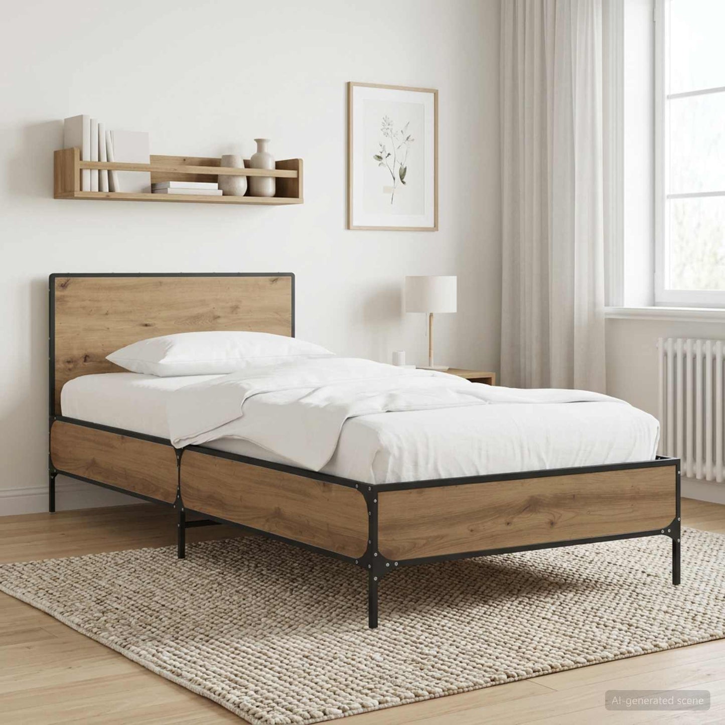Bed Frame with Headboard Artisian Oak 80 x 200 cm