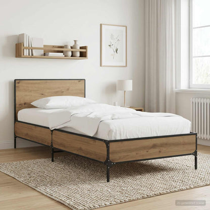 Bed Frame with Headboard Artisian Oak 80 x 200 cm