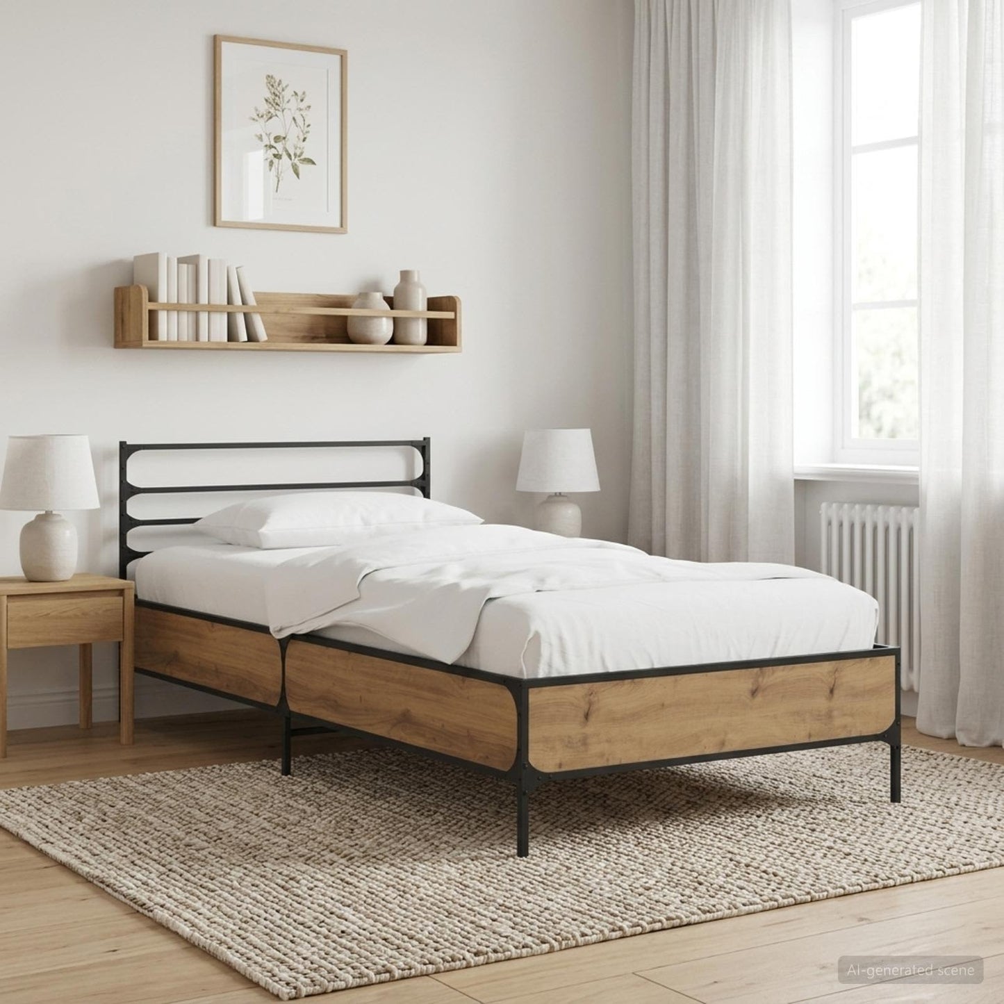 Bed Frame Artisian Oak 80 x 200 cm Engineered Wood