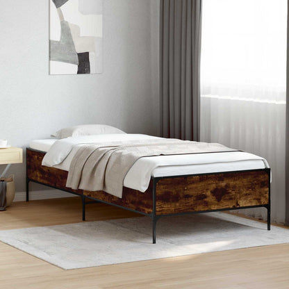 Bed Frame Smoke Oak 80 x 200 cm Engineered Wood