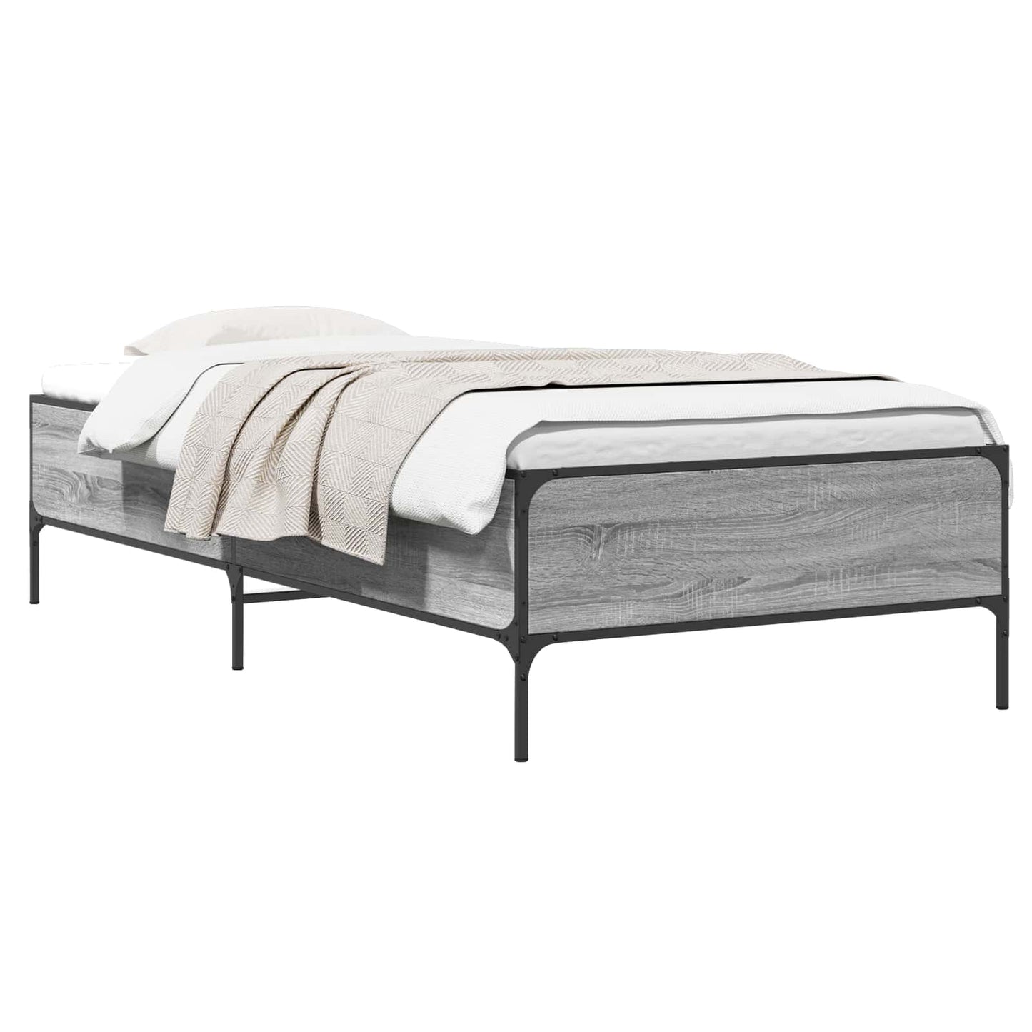 Bed Frame Grey Sonoma 80 x 200 cm Engineered Wood