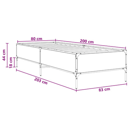 Bed Frame Grey Sonoma 80 x 200 cm Engineered Wood