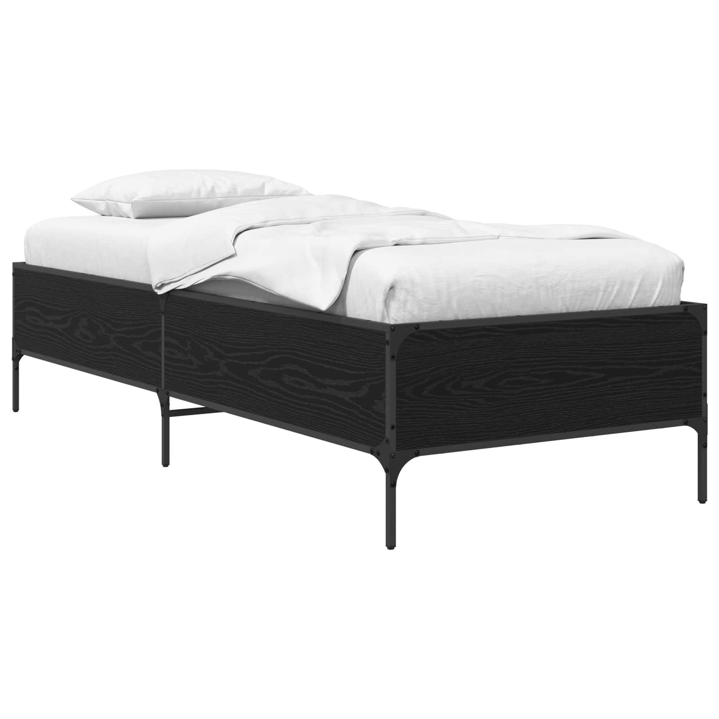 Bed Frame Black Oak 80 x 200 cm Engineered Wood