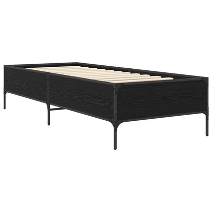Bed Frame Black Oak 80 x 200 cm Engineered Wood