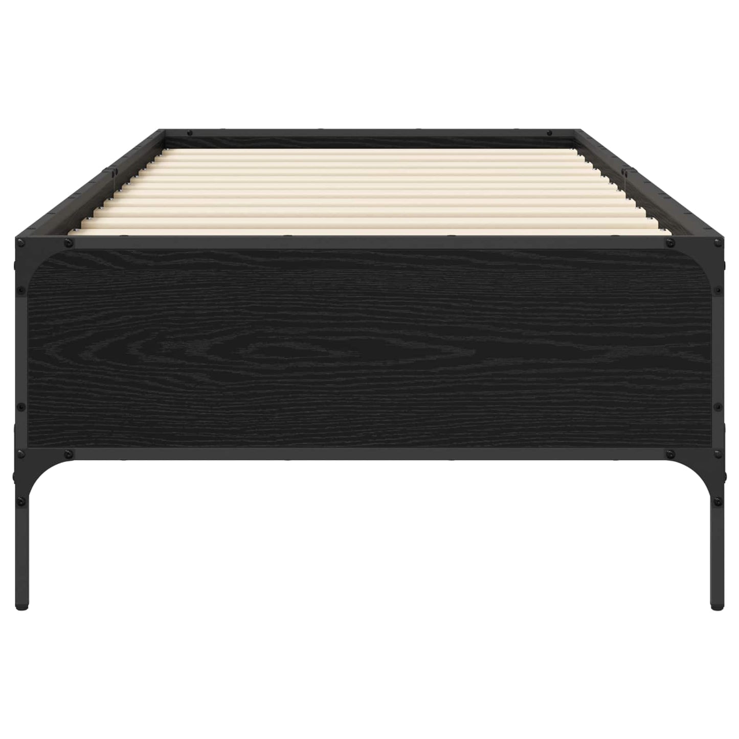 Bed Frame Black Oak 80 x 200 cm Engineered Wood