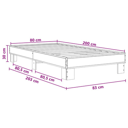 Bed Frame Sonoma Oak 80 x 200 cm Engineered Wood