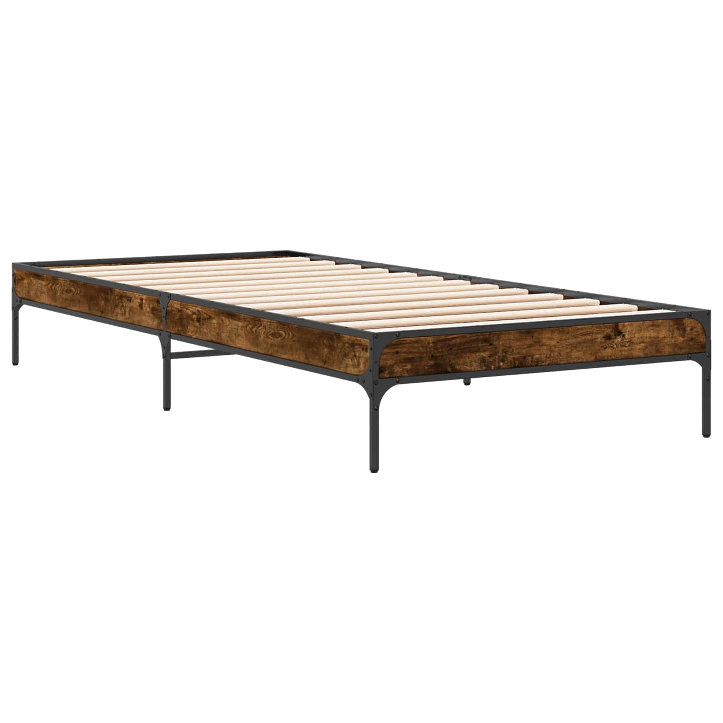 Bed Frame Smoke Oak 80 x 200 cm Engineered Wood