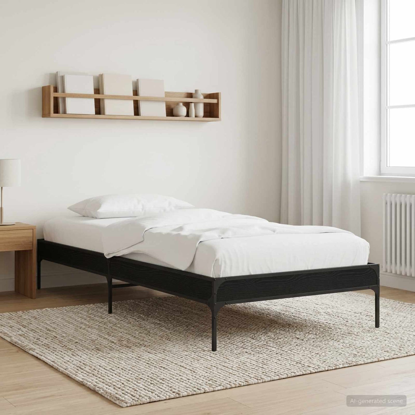 Bed Frame Black Oak 80 x 200 cm Engineered Wood