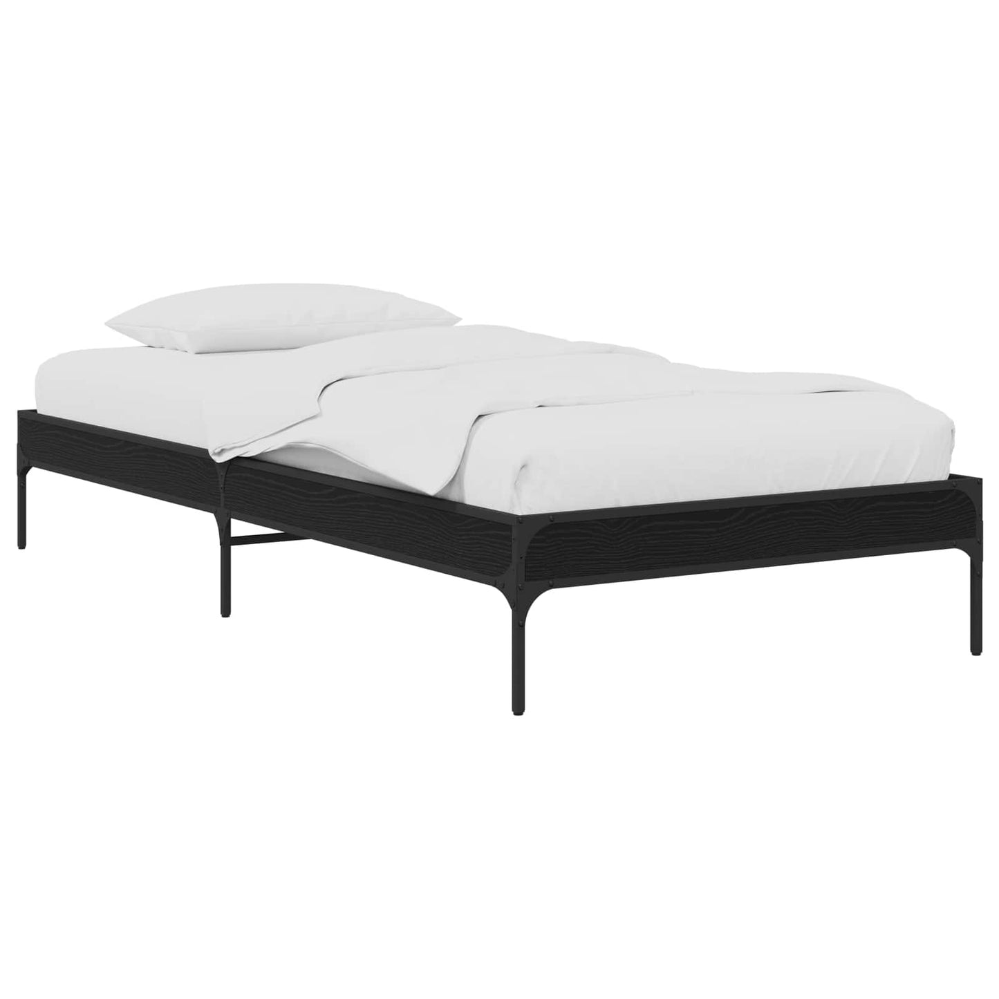 Bed Frame Black Oak 80 x 200 cm Engineered Wood
