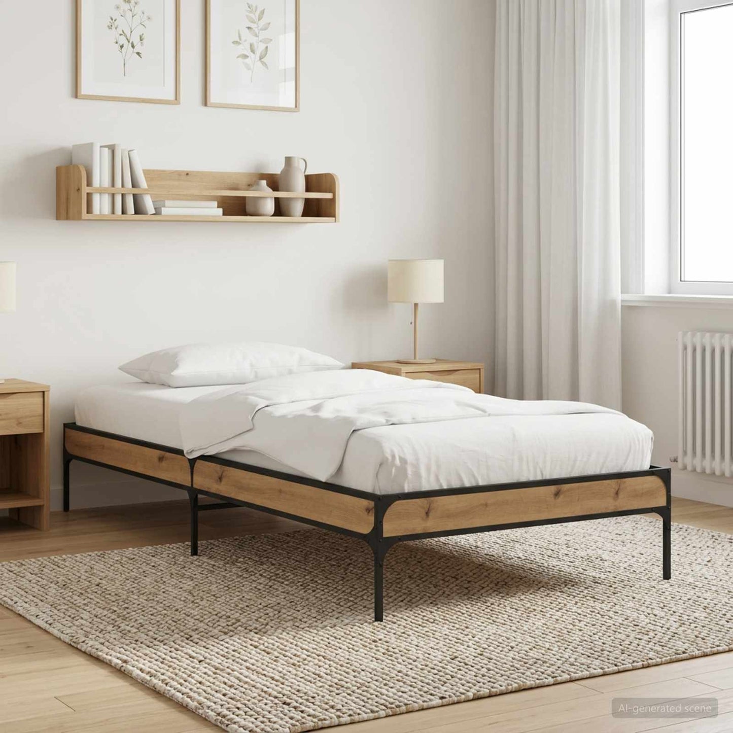 Bed Frame Artisian Oak 80 x 200 cm Engineered Wood