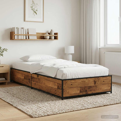 Bed Frame Old Wood 80 x 200 cm Engineered Wood