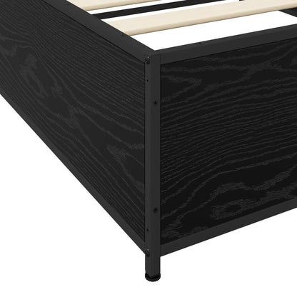 Bed Frame Black Oak 80 x 200 cm Engineered Wood