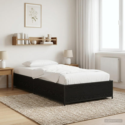 Bed Frame Black Oak 80 x 200 cm Engineered Wood