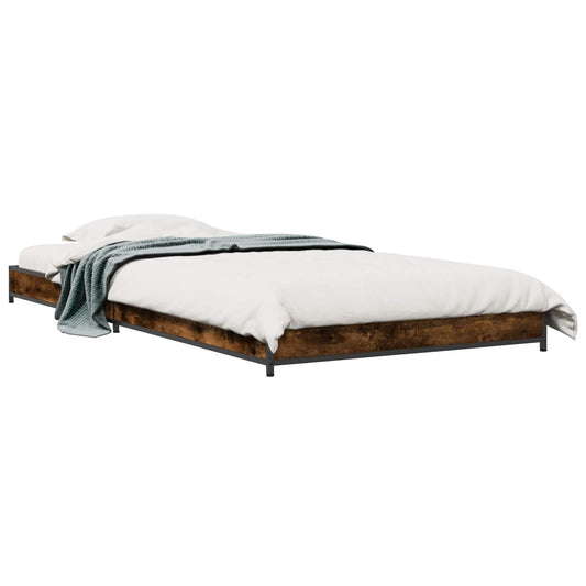 Bed Frame Smoked Oak 80 x 200 cm Engineered Wood