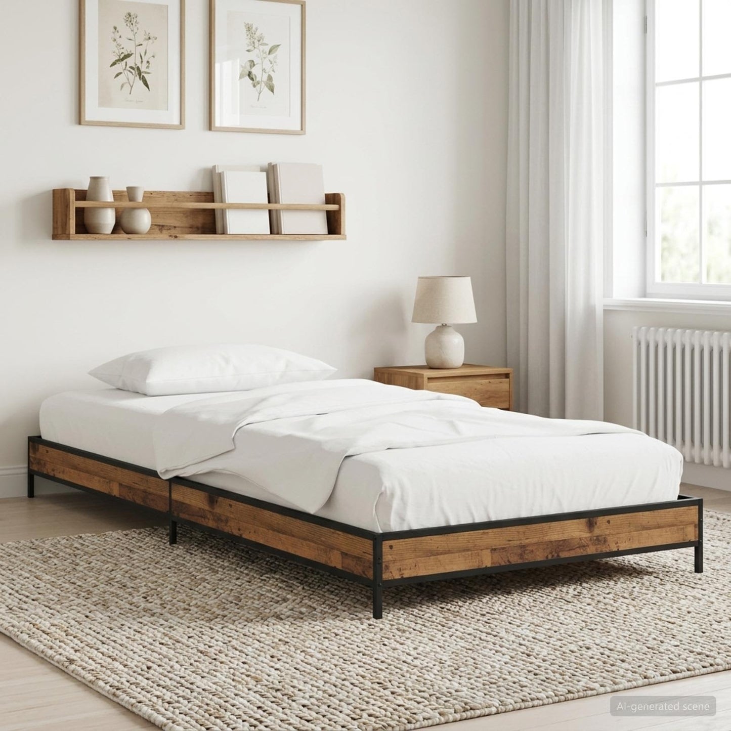 Bed Frame Old Wood 80 x 200 cm Engineered Wood