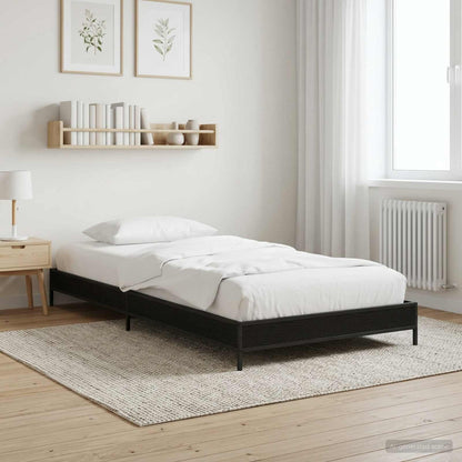 Bed Frame Black Oak 80 x 200 cm Engineered Wood