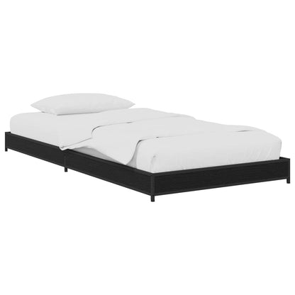 Bed Frame Black Oak 80 x 200 cm Engineered Wood