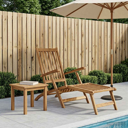 Folding Deck Chair Natural Solid Teak Wood