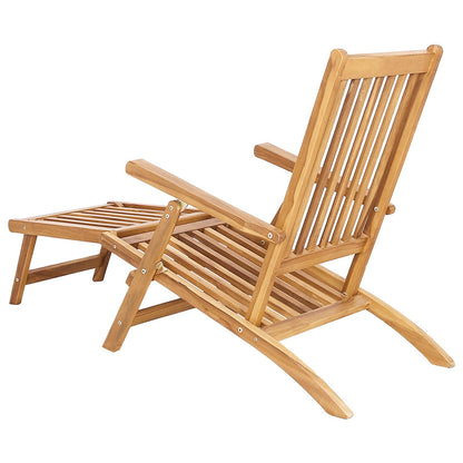 Folding Deck Chair Natural Solid Teak Wood