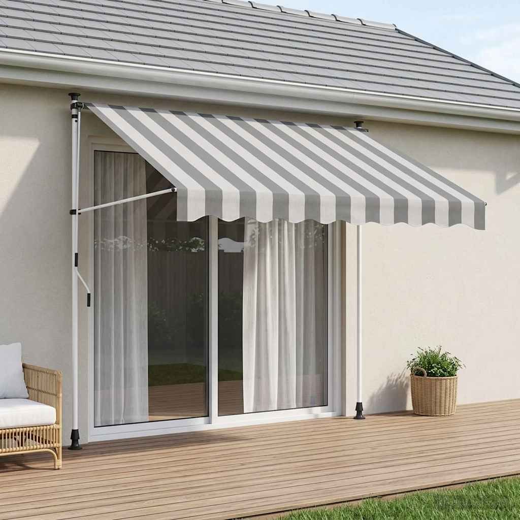 Manual Retractable Awning Anthracite and White 250 cm