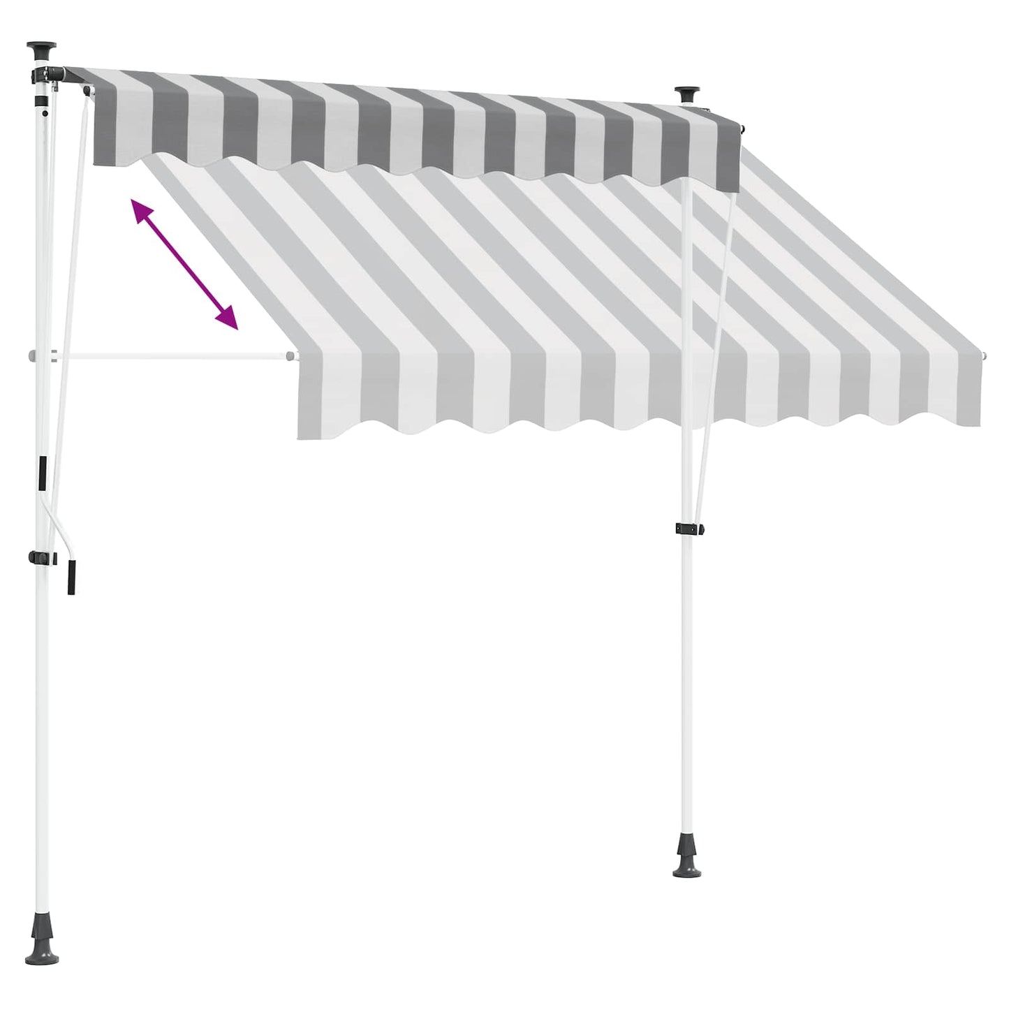 Manual Retractable Awning Anthracite and White 250 cm