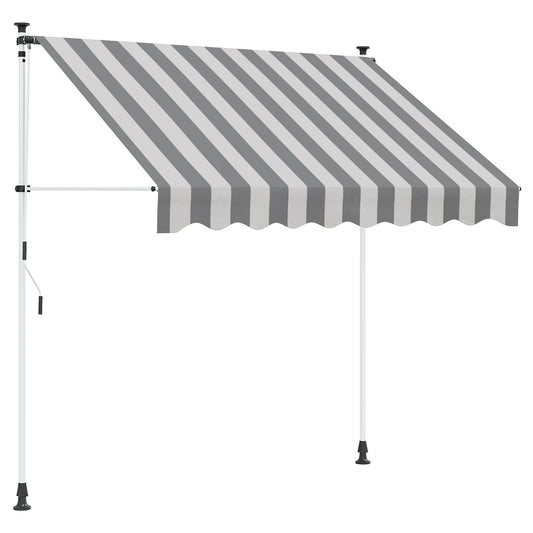 Manual Retractable Awning Anthracite and White 350 cm