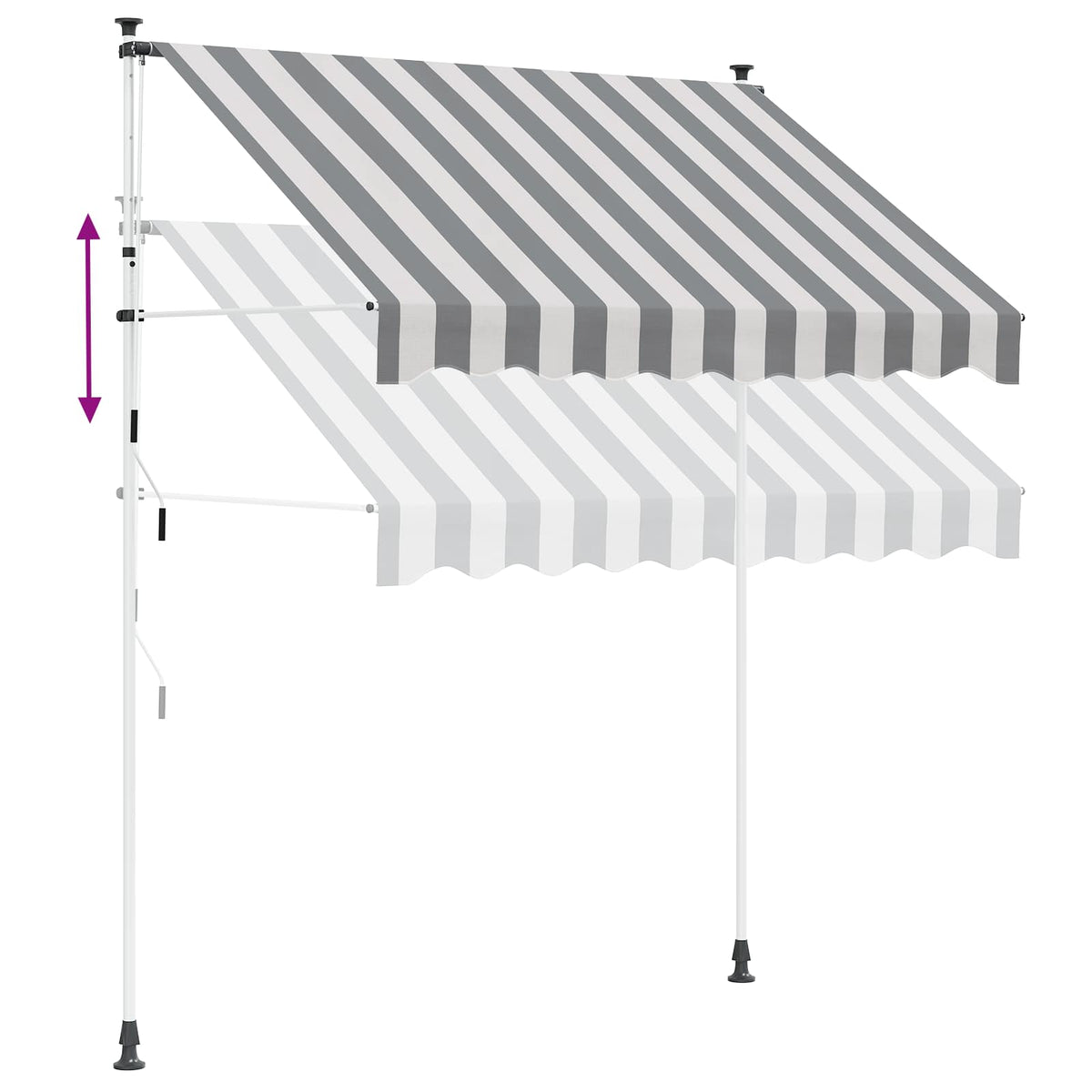 Manual Retractable Awning Anthracite and White 400 cm
