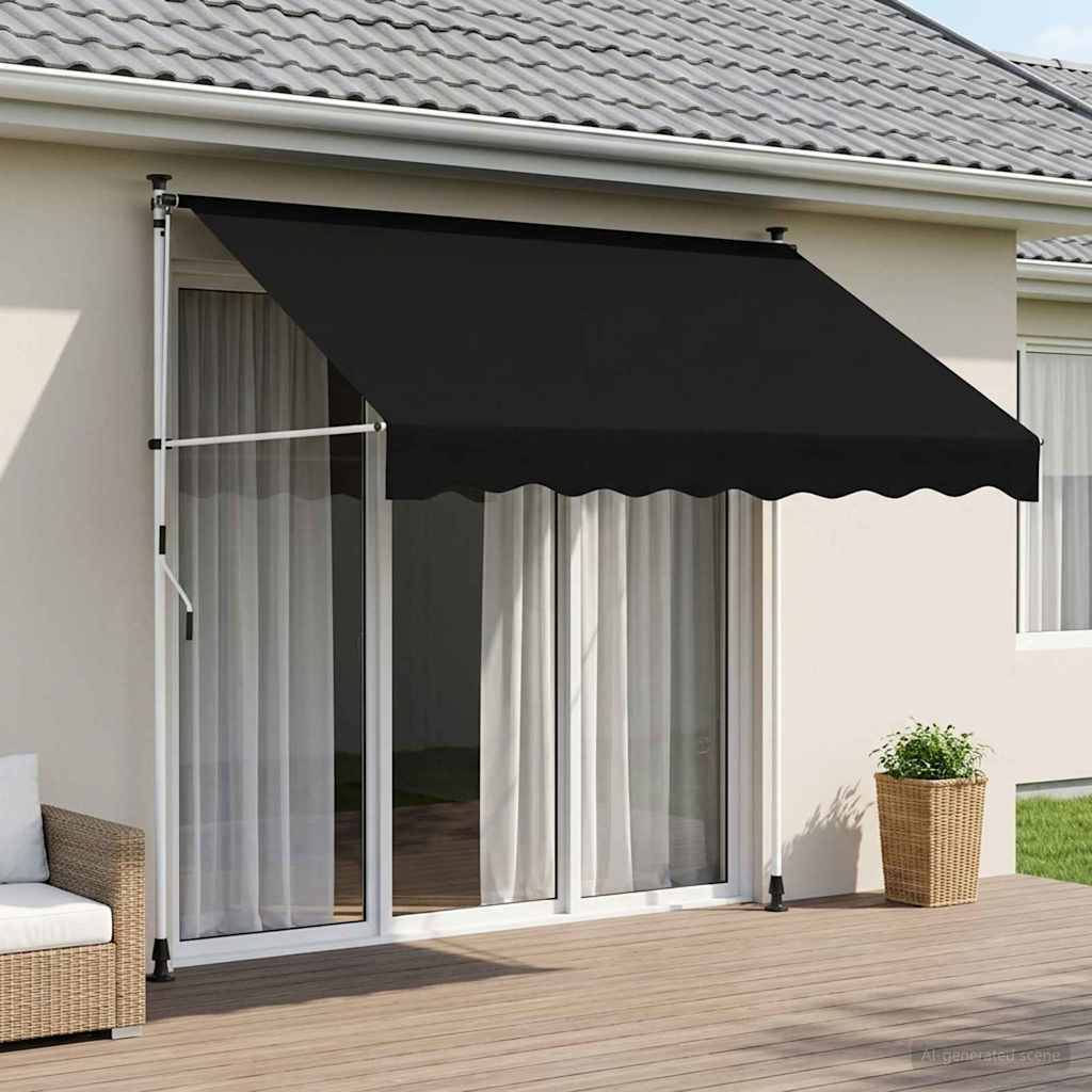 Manual Retractable Awning Black 100 cm