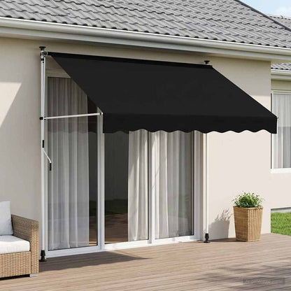 Manual Retractable Awning Black 100 cm