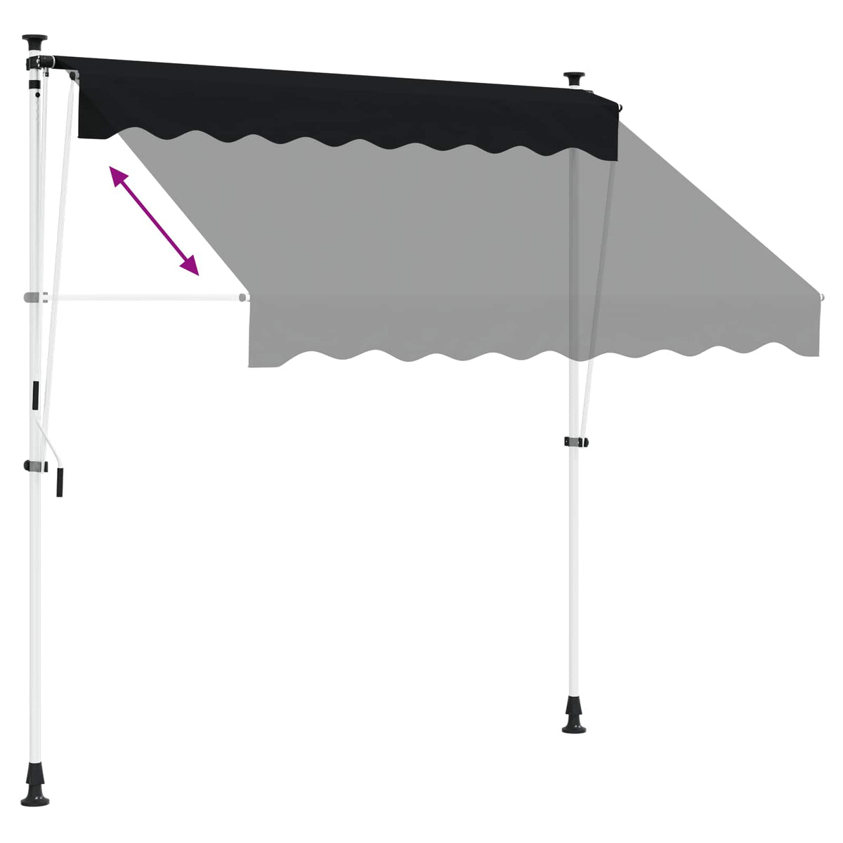 Manual Retractable Awning Black 150 cm