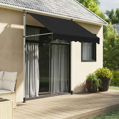 Manual Retractable Awning Black 200 cm