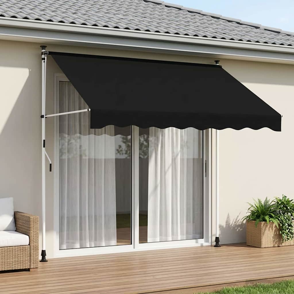 Manual Retractable Awning Black 300 cm