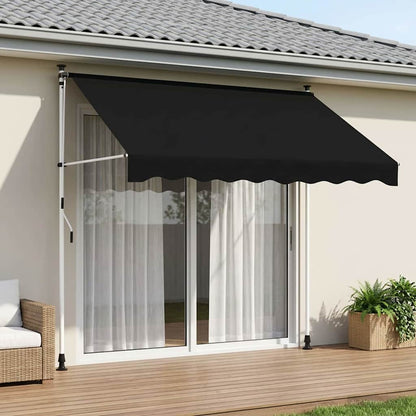 Manual Retractable Awning Black 300 cm