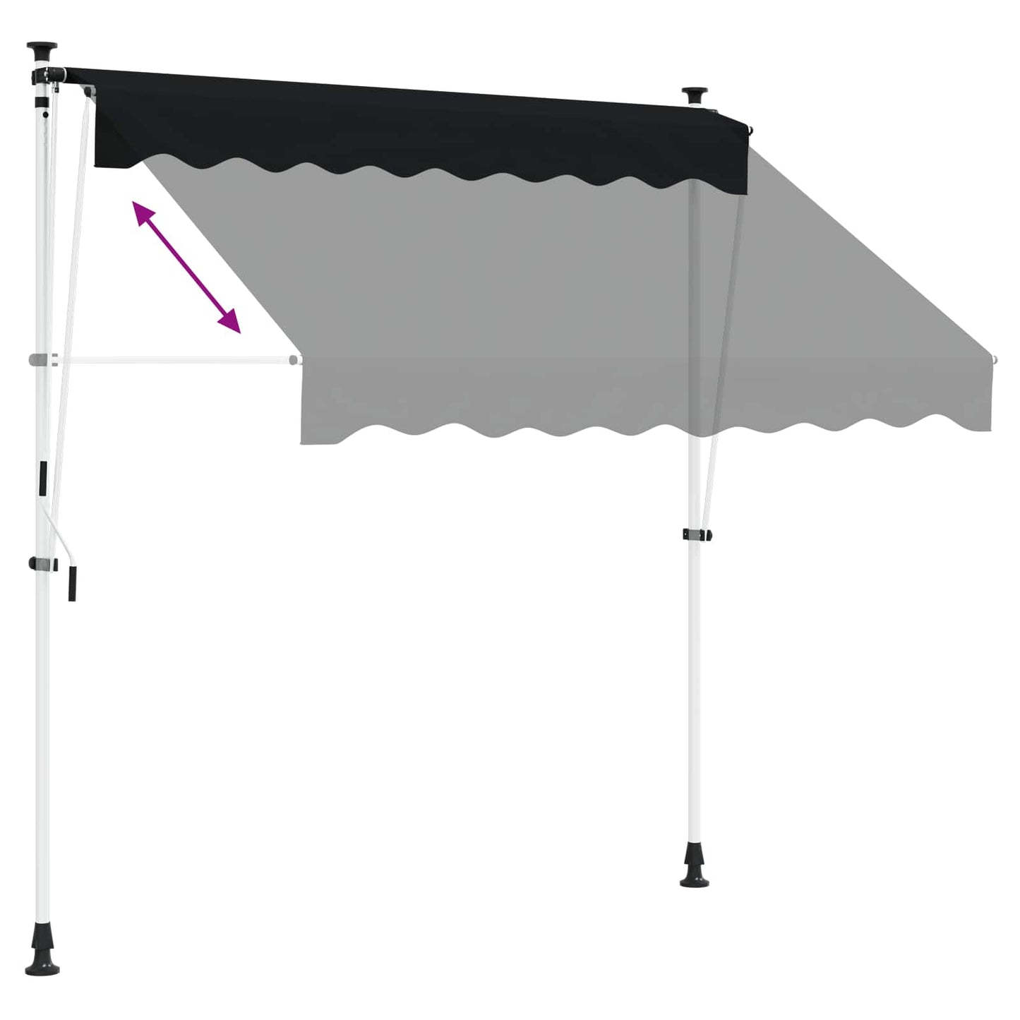 Manual Retractable Awning Black 300 cm