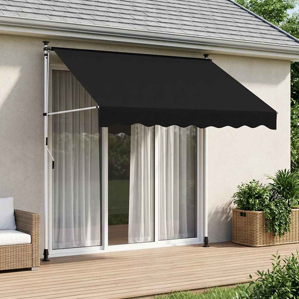 Manual Retractable Awning Black 350 cm