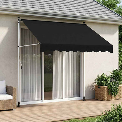Manual Retractable Awning Black 350 cm