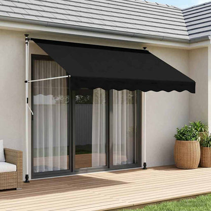Manual Retractable Awning Black 400 cm