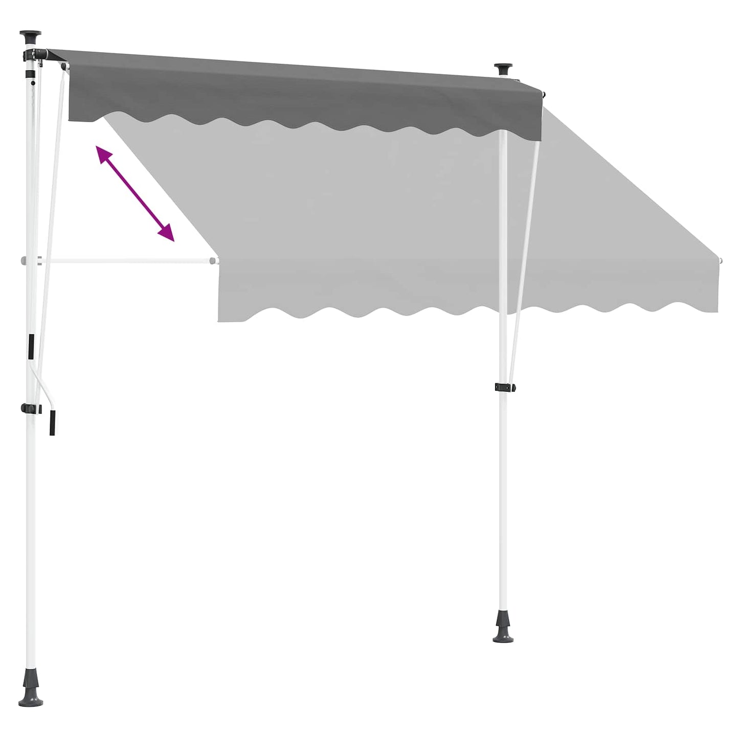 Manual Retractable Awning Light Grey 300 cm