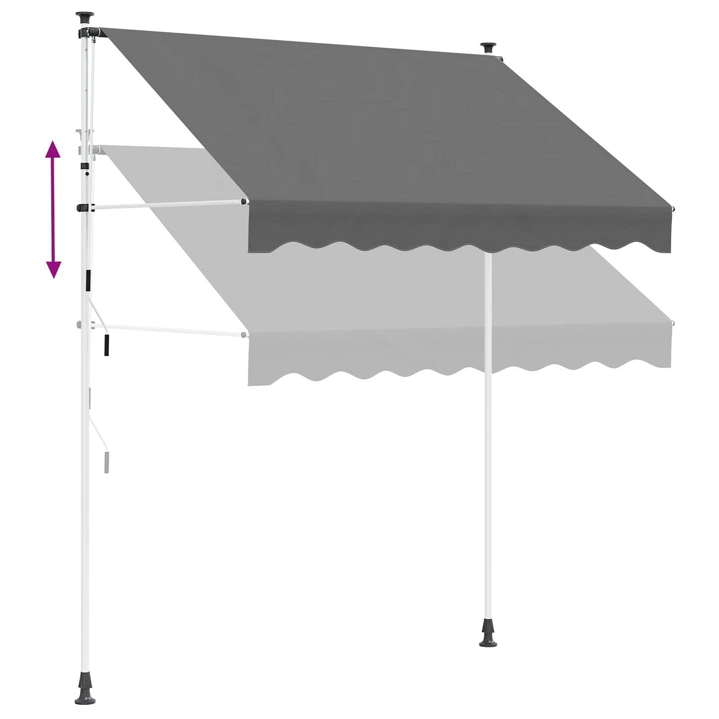 Manual Retractable Awning Light Grey 400 cm