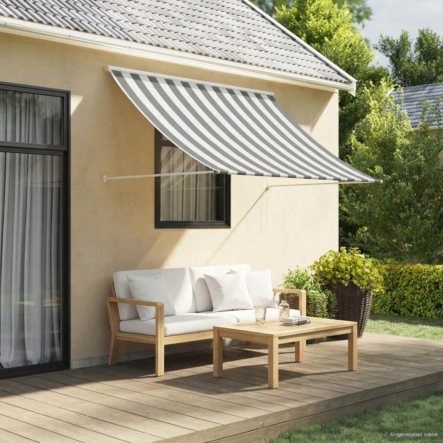 Awning Anthracite and White 200 x 150 cm