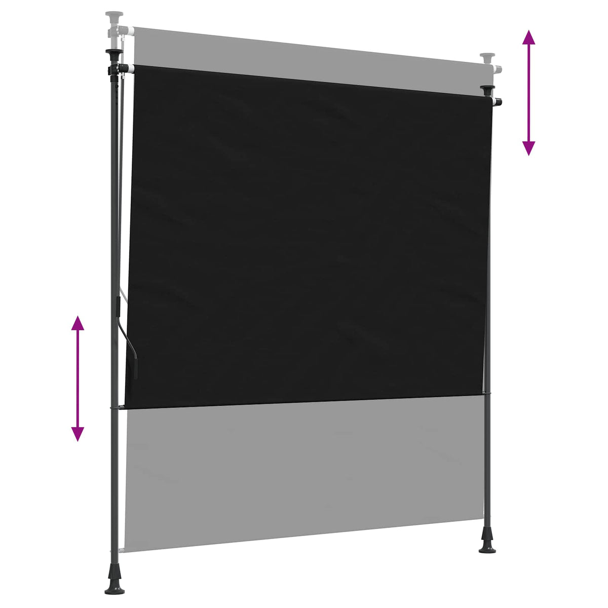 Outdoor Roller Blind Black 100 x 270 cm