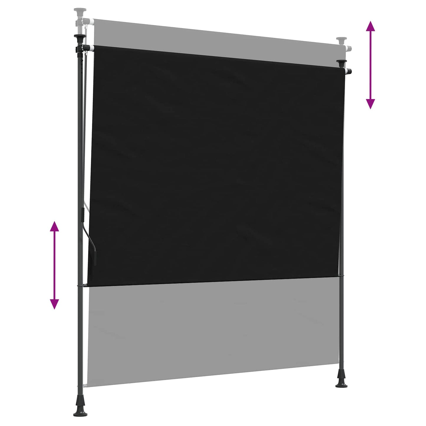 Outdoor Roller Blind Black 150 x 270 cm